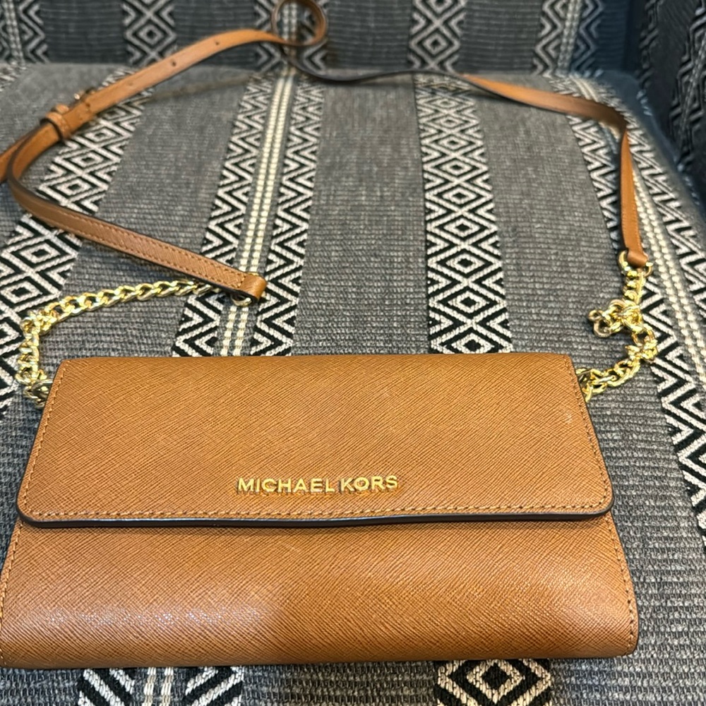 Brown Michael Kors wallet with removable straps